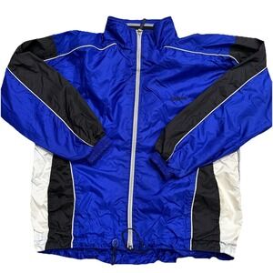 Vintage Wilson Windbreaker Jacket Blue Black White Medium 90s Nylon